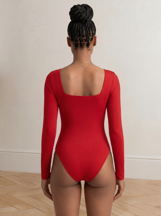 LONG SLEEVE BODYSUIT | Red