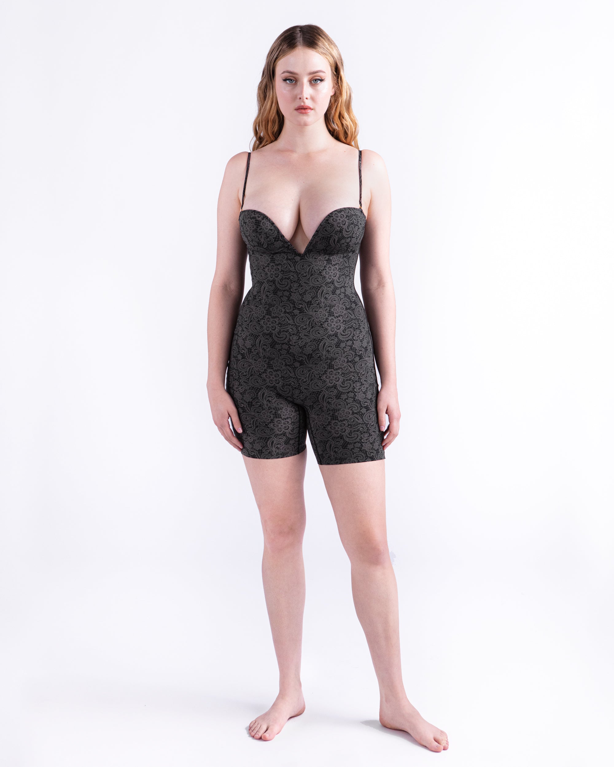 Mid-Thigh PowerSuit in Black